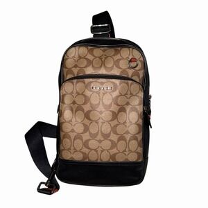 Mens Coach C8356 Graham Pack In Colorblock Signature Canvas Adjustable Sling Bag